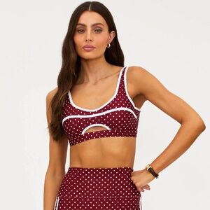 Beach Riot Moxie Top Crimson Dot